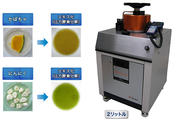 かぼちゃ、にんにくをエキス化（圧力酵素分解）