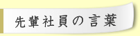 先輩社員の言葉