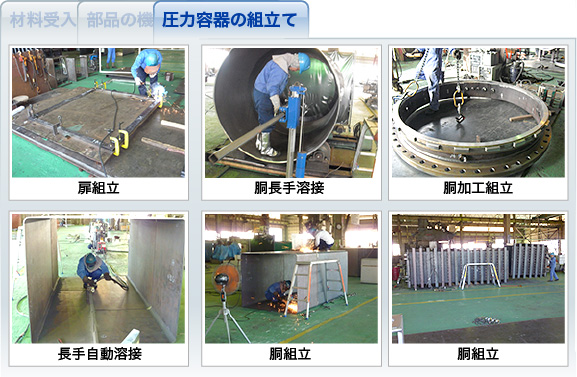 圧力容器の組み立て